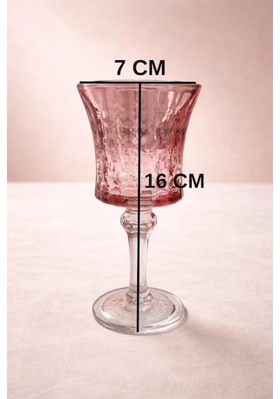 6'lı Renkli Ayaklı Cam Kahve Yanı Su Bardağı Desenli Sunum Kadehi & Tatlı Servis Bardağı 140 Ml