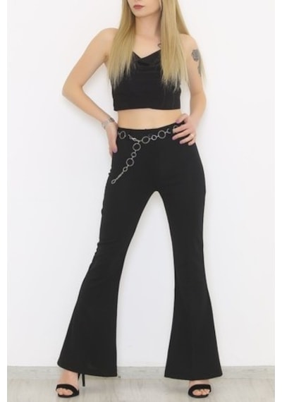 Zhl Butik Kemerli Ispanyol Paça Pantolon 24193.5176 001