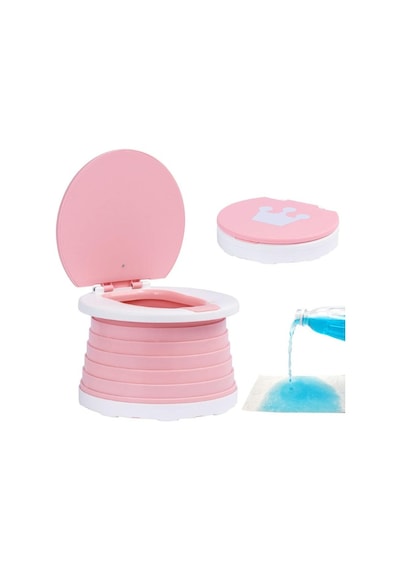 MooieBaby's Katlanabilir Çocuk Tuvaleti, Carry Potty,Pembe