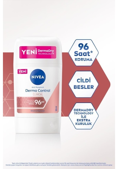 Nivea Clinical Derma Control Kadın Stick Deodorant 50 ML