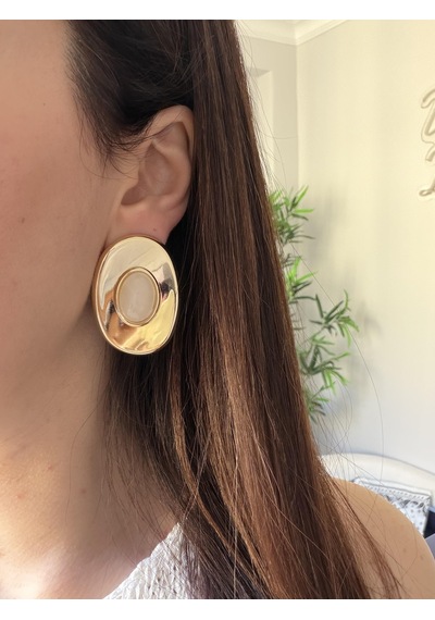 Çelik Este Küpe Gold