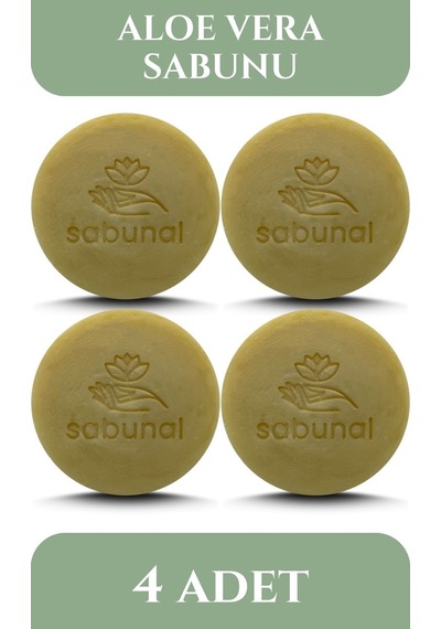 Sabunal Aloe Vera Sabunu 4 Adet - Nemlendirici ve Yatıştırıcı Bitkisel Sabun