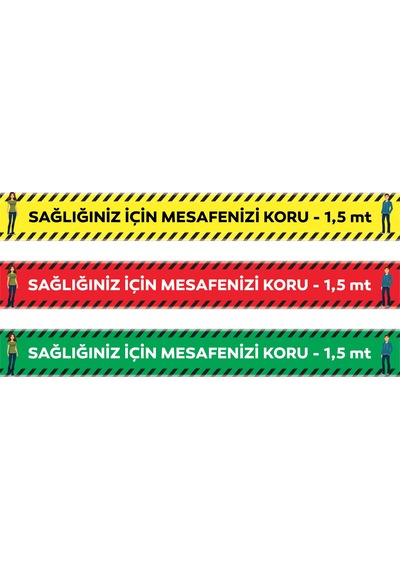 Sosyal Mesafeni Koru - Folyo Sticker Etiket - Letbil Reklam