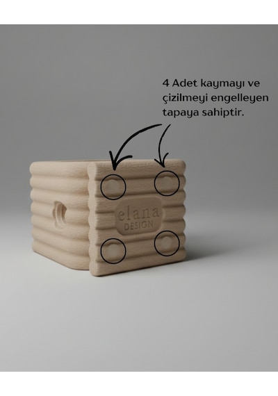 Masaüstü Kaymaz Taban Telefon Ve Tablet Standı - Kulaklık Ve Not Kağıdı Bölmeli-kiremit Kahverengi