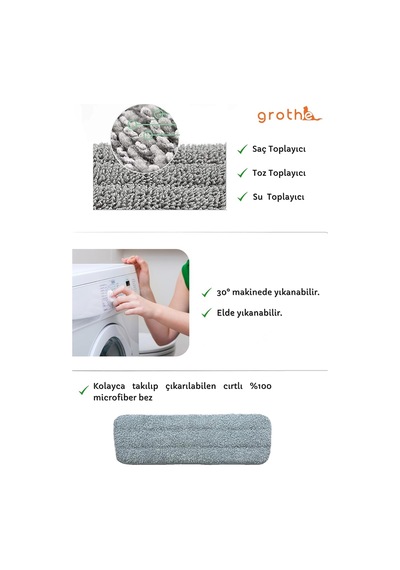 Microfiber Orijinal Yedek Bez 2 Adet Gri