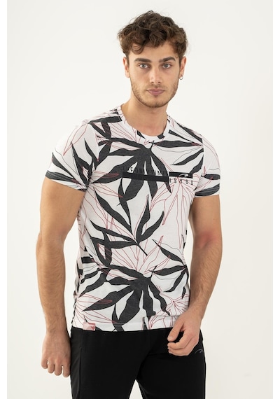 Maraton Sportswear Regular Erkek Bisiklet Yaka Kısa Kol Beach Beyaz T-Shirt 20603-Beyaz
