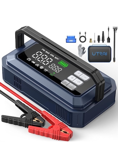 UTR JS30 16000mah 7000a Bitik Akü Çalıştıran Jump Starter Akü Takviye+lastik Şişirme+obd2+160w Dc