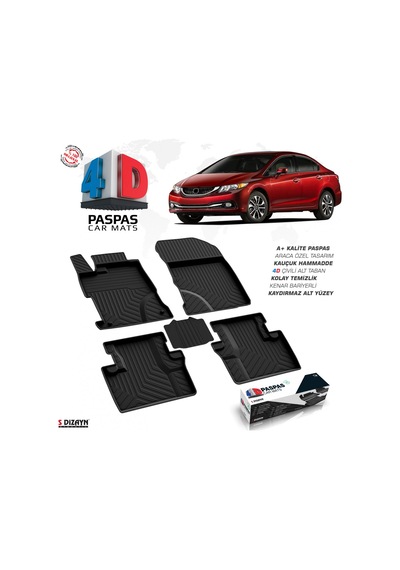 Honda Civic Sd 4D Havuzlu Paspas 2012-2016