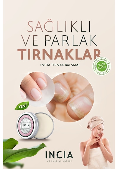 INCIA %100 Doğal Tırnak Bakım Balmı Yoğun Nemlendirici Kremi Argan Yağlı Organik Vegan 15 ML