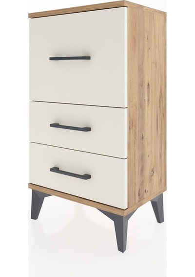 Arges Komodin Tek Raflı 2 Çekmeceli 44x30x80 Çam-aytaşı Atlas Çam