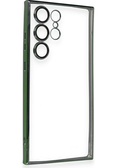 Muratech Newface Samsung Galaxy Uyumlu  S23 Ultra Kılıf Razer Lensli Silikon - Yeşil