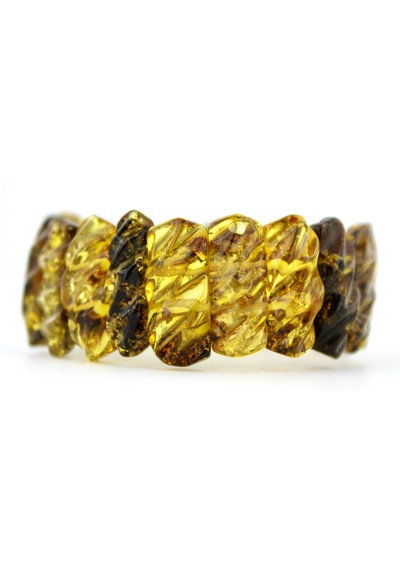 Kehribar Bileklik Fosilli Roleks Tasarım Ambergold Blk23-146 Çok Renkli