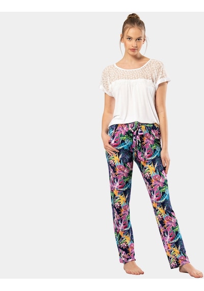 Türen Kadın Desenli Pijama Takımı 3302 Çok Renkli