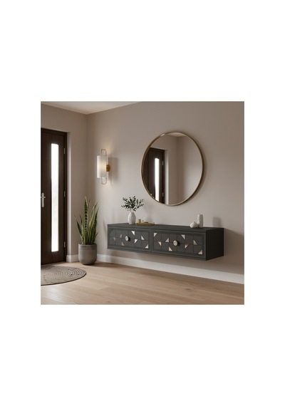 Da1207as Moka Dresuar Ve Antre Rafı Antrasit-silver 120cm Antrasit - Gümüş