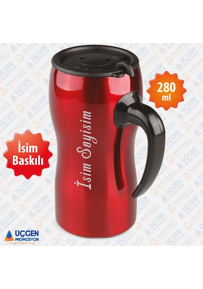 280 ML Kulplu İsim Baskılı Termos Bardak 3503 Beyaz