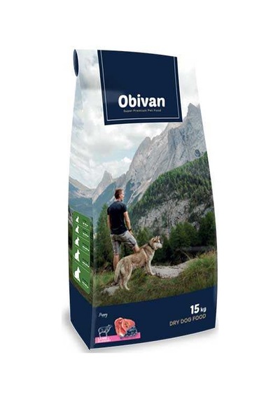 Obivan Kuzu Etli Ve Yaban Mersinli Yavru Köpek Maması 15 Kg