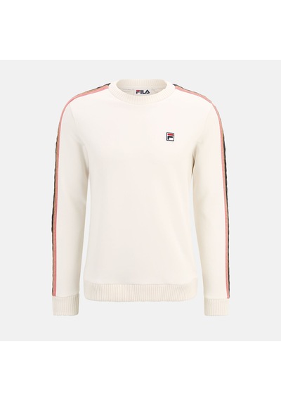 Beyaz Fila Erkek Bisiklet Yaka Sweatshirt Braid Detail Tm411156 BEYAZ
