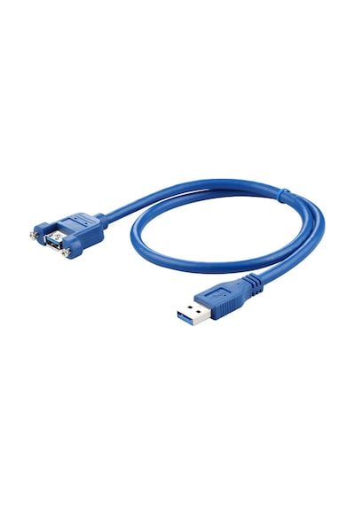 Panel Tipi Vidalı Usb 3.0 Dişi - Erkek Uzatma Kablosu-50cm