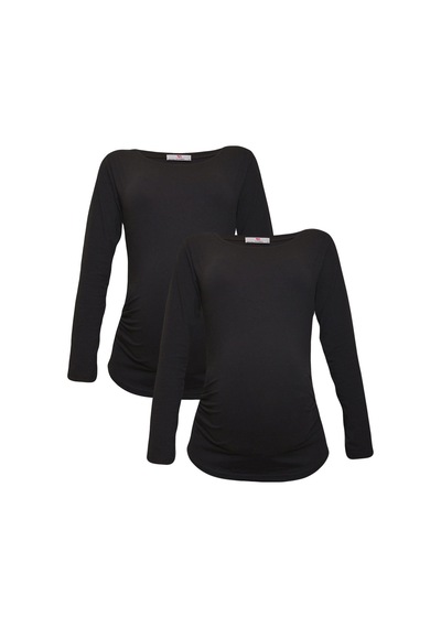 Luvmabelly Myra2301 2301 Hamile Tshirt Seti Siyah