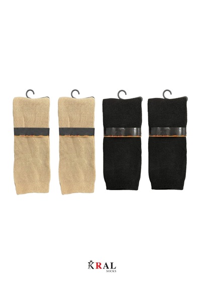 Kral Socks Çizme Çorabı Kışlık Havlu Termal Polar Cotton 4 Çift -15 C Isı Koruma Asorti