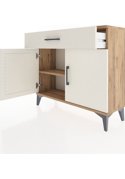 Arges Şifonyer Tek Raflı Tek Çekmeceli 2 Kapaklı 88x30x80 Çam... Çam