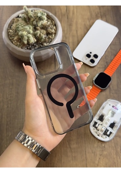 Apple iPhone 15 Pro Magsafe Uyumlu Silikon Kılıf Soocase661 Siyah