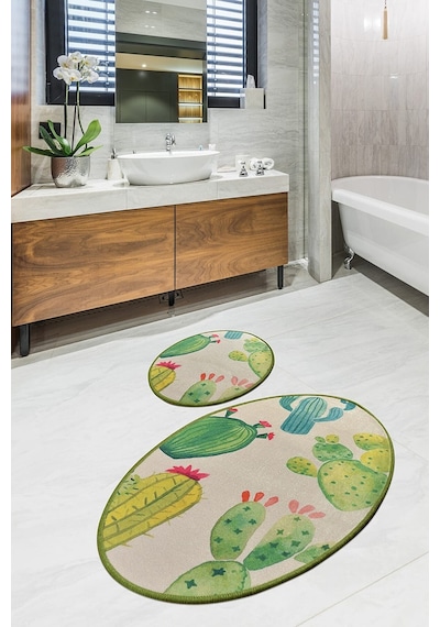Chilai Home Kaktüs Djt 2 Lı Set Banyo Halısı Çok Renkli
