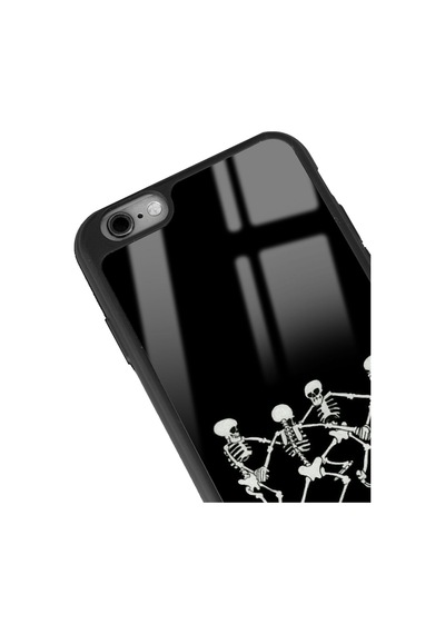 Apple Uyumlu iPhone 6 - 6s Dancer Skeleton Tasarımlı Glossy Telefon Kılıfı Siyah
