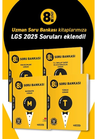 8. Sınıf Uzman Soru Bankası Seti 4 Kaynak