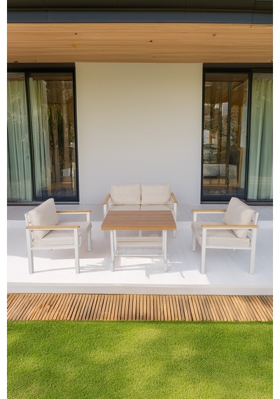Neokas Balkon Mobilyası, Bahçe Takımı, Kafe Koltuğu, Bekleme Alanı Koltuğu, 1 + 1 + 2 + Masa Beyaz Neokas Balkon Mobilyası, Bahçe Takımı, Kafe Koltuğu, Bekleme Alanı Koltuğu, 1 + 1 + 2 + Masa Beyaz