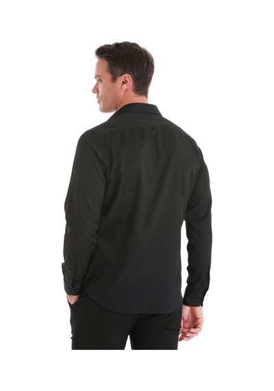 Hatemoğlu Siyah Slim Fit Desenli Slim Yaka Pamuklu Uzun Kollu Gömlek 24d190000019 991 Siyah