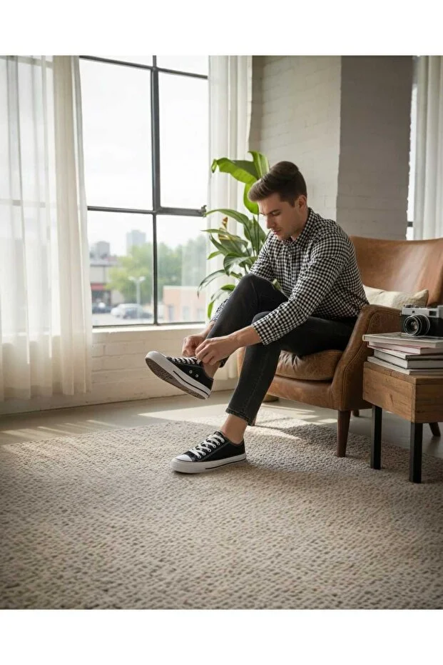 Look Life Ll-1001 Unisex Denim Günlük Sneaker Ayakkabı Siyah