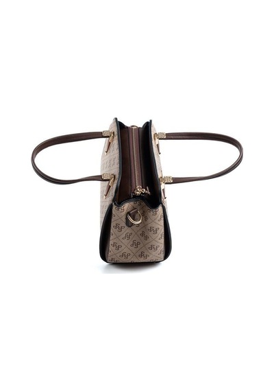 Silver Polo Sp1136 Kadın El Çantası Monogram Koyubej-kahve