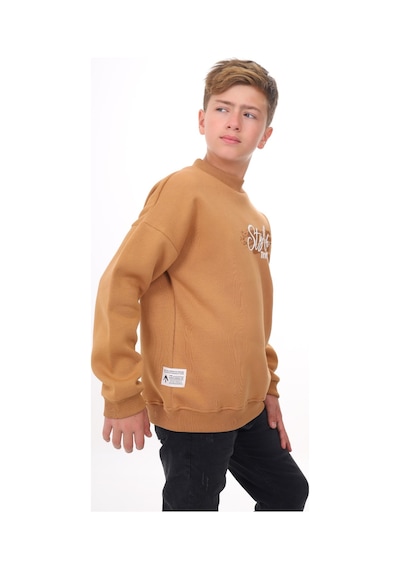 Toontoy Erkek Çocuk Baskılı Sweatshirt Kahverengi