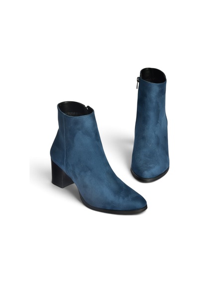 Fox Shoes G654013102 Lacivert Süet Alçak Topuklu Kadın Bot