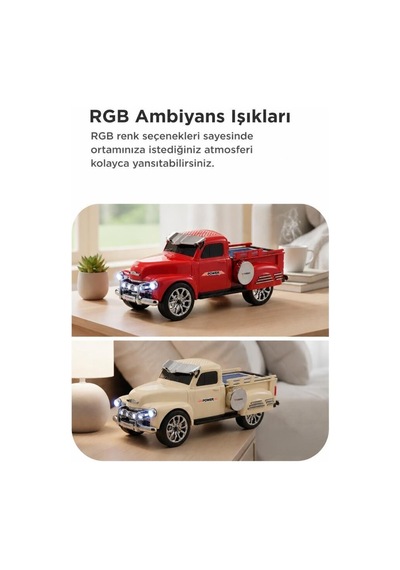 Özel Üretim Bluetooth Hoparlör Pickup D54 Kırmızı Cihaz Klasik Piknik