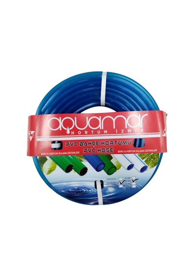 Aquamar Süper Silikonlu Şeffaf Hortum 1/2 15 Mt Mavi