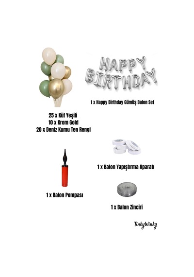 Deniz Kumu Pastel Ten Rengi Doğum Günü Ve Nişan Balon Zinciri Set