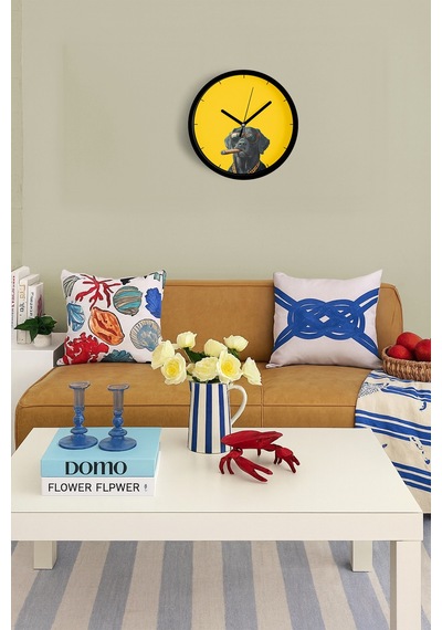 Cool Köpek Tasarım Modern Duvar Saati - 30cm - Önü Camlı Siyah Kasa - Sessiz Mekanizma-jh0526 Siyah