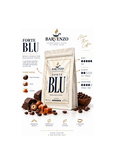 Barvenzo Forte Blu 1000 G Yoğun Karakter Nitelikli Kahve Filtre Kahve Makinesi