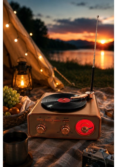 Meier Md-1217bt Kahverengi Nostaljik Görünümlü Bluetooth Hoparlör Ve 3 Bantlı Şarjlı Radyo