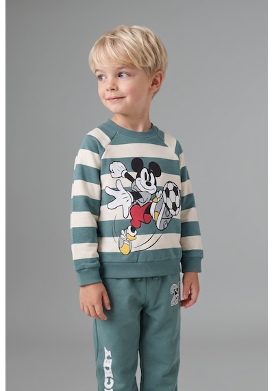 Defacto Disney Mickey Baskılı Uzun Kollu Üst Lastikli Paça Alt 2li Eşofman Takımı Erkek Bebek I3538a526wngn501 Yeşil-gn501