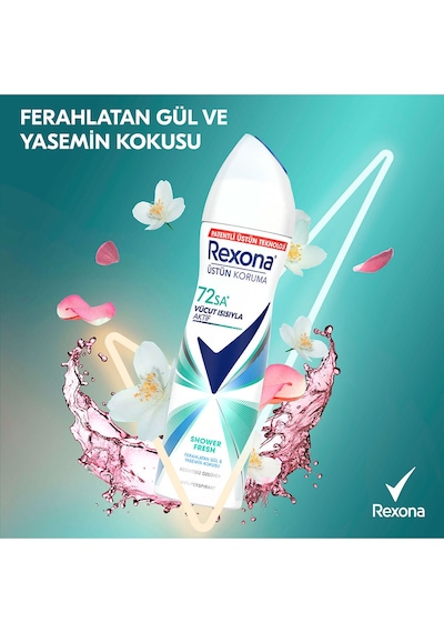 Kadın Sprey Deodorant Shower Fresh 72 Saat Kesintisiz Üstün Koruma 150 Mlx3