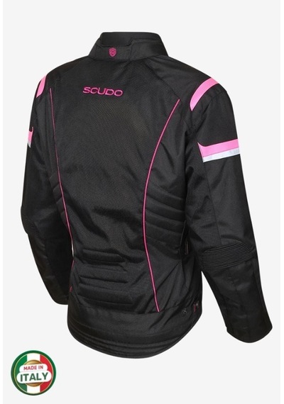 Scudo Lısbon Pembe Kadın Motosıklet Ceketı Pembe - Siyah