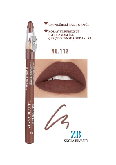 Jumbo Dudak Kalemi Suya Dayanıklı -matte Jumbo Lipliner Waterproof Bordo-112 - 702950126 Diğer