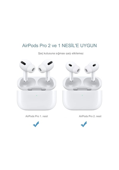 Airpods Pro & Airpods Pro 2. Nesil İçin Gürültü Azaltıcı Delikli, Silikon Kulaklık Ağrısı Yok, Kaymaz Yumuşak Kulak Uçları Uyumlu Airpods Pro/pro 2 Bedenler S/m/l