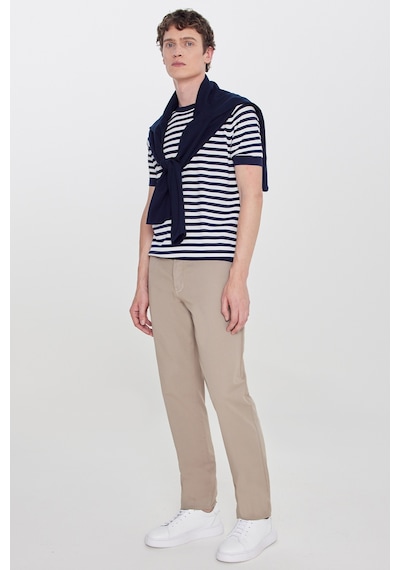 Premıum Altınyıldız Erkek Bej Pamuklu Slim Fit Dar Kesim Yan Cepli Armürlü Esnek Pantolon