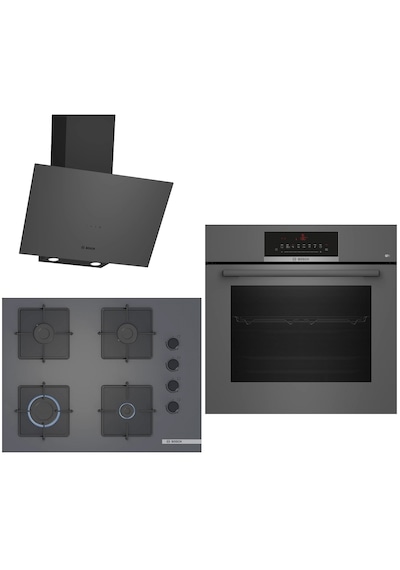 Bosch HBJ559EH6T - POP7C9P31O - DWK64PJ70T 3D Fry Tepsili Gri 3'lü 626 Ankastre Set