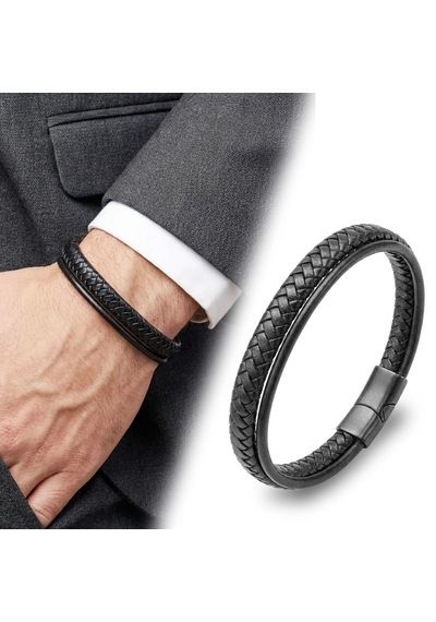Moncuk Design Siyah Renk Çoklu Deri Erkek Bileklik 33513b5d1 Çok Renkli