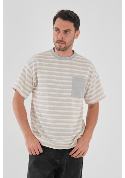 Alexander Gardi Alexandergardı Cep Detaylı Çizgili T-shirt Bordo